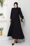 AZİZE MODEL TESETTÜR ETEKLİ TAKIM  Siyah