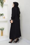 AZİZE MODEL TESETTÜR ETEKLİ TAKIM  Siyah
