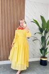 ORKİDE YAZLIK TESETTÜR ELBİSE SarıDetay