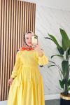 ORKİDE YAZLIK TESETTÜR ELBİSE SarıDetay