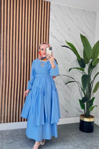 ORKİDE YAZLIK TESETTÜR ELBİSE BebeMavisi