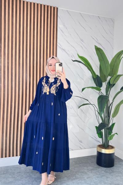 Saray viskon elbise  Lacivert