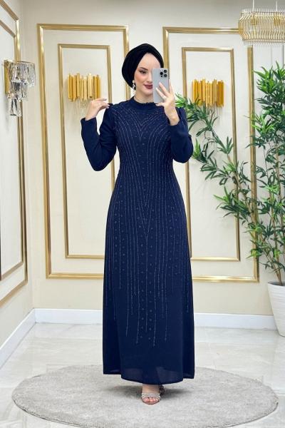 Hünkar elbise Lacivert