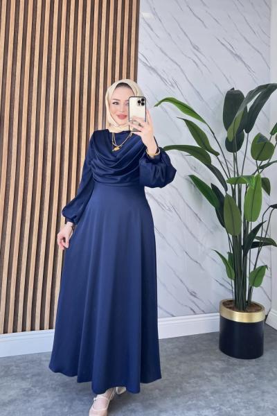 Umay elbise Lacivert