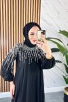 MÜGE TESETTÜR ABİYE ELBİSE Siyah