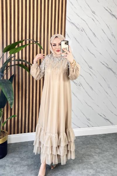 MÜGE TESETTÜR ABİYE ELBİSE Taş