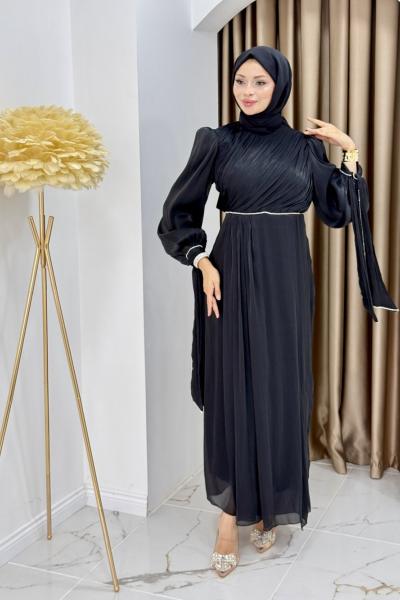 Aleyna abiye elbise  Siyah