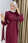 Aleyna abiye elbise  Bordo