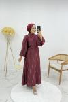 Billur elbise  Bordo
