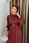 YENİ DESTAN TESETTÜR ELBİSE  Bordo