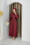 YENİ DESTAN TESETTÜR ELBİSE  Bordo