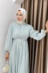 YENİ İMRE TESETTÜR ELBİSE  MintYeşili