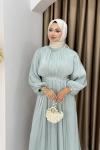 YENİ İMRE TESETTÜR ELBİSE  MintYeşili