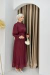 YENİ İMRE TESETTÜR ELBİSE  Bordo
