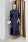 YENİ İNTİZAR TESETTÜR ELBİSE Lacivert