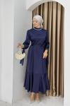 YENİ İNTİZAR TESETTÜR ELBİSE Lacivert