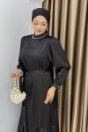 YENİ İNTİZAR TESETTÜR ELBİSE Siyah