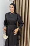 YENİ İNTİZAR TESETTÜR ELBİSE Siyah