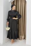 YENİ İNTİZAR TESETTÜR ELBİSE Siyah