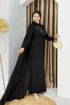 PERİ TESETTÜR ABİYE ELBİSE Siyah