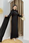 PERİ TESETTÜR ABİYE ELBİSE Siyah