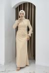 ELÇİN ABİYE ELBİSE Krem