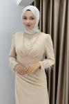 ELÇİN ABİYE ELBİSE Krem