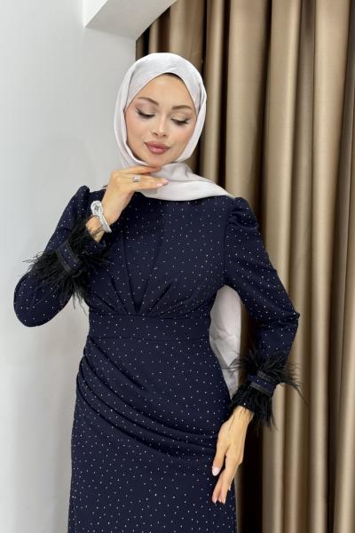 ELÇİN ABİYE ELBİSE Lacivert