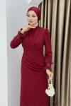 ELÇİN ABİYE ELBİSE Bordo