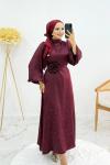 KARDELEN TESETTÜR ELBİSE Bordo