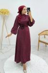KARDELEN TESETTÜR ELBİSE Bordo