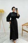 KARDELEN TESETTÜR ELBİSE Siyah