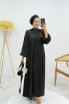 KARDELEN TESETTÜR ELBİSE Siyah