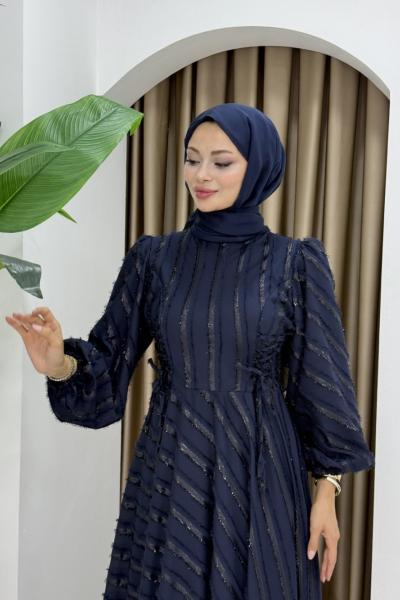 MESİA TESETTÜR ELBİSE Lacivert