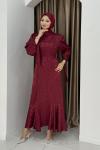 BERİL TESETTÜR ELBİSE  Bordo