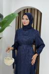 BERİL TESETTÜR ELBİSE  Lacivert