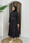 YASMİN TESETTÜR ETEKLİ TAKIM Siyah