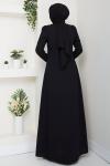 BADE TESETTÜR ABİYE ELBİSE  Siyah