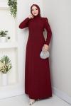BADE TESETTÜR ABİYE ELBİSE  Bordo