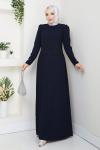 BADE TESETTÜR ABİYE ELBİSE  Lacivert
