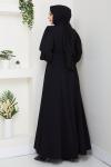 NEVRA TESETTÜR ELBİSE Siyah
