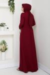 DİCLE TESETTÜR ABİYE ELBİSE Bordo