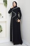 DİCLE TESETTÜR ABİYE ELBİSE Siyah