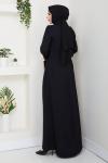 DİCLE TESETTÜR ABİYE ELBİSE Siyah