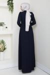 DİCLE TESETTÜR ABİYE ELBİSE Lacivert