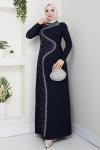 DİCLE TESETTÜR ABİYE ELBİSE Lacivert