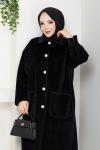 SELCAN STANDART BEDEN KADIN KABAN Siyah