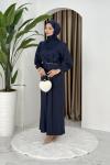 SİBEL TESETTÜR ELBİSE Lacivert
