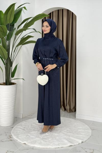 SİBEL TESETTÜR ELBİSE Lacivert