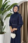 SİBEL TESETTÜR ELBİSE Lacivert